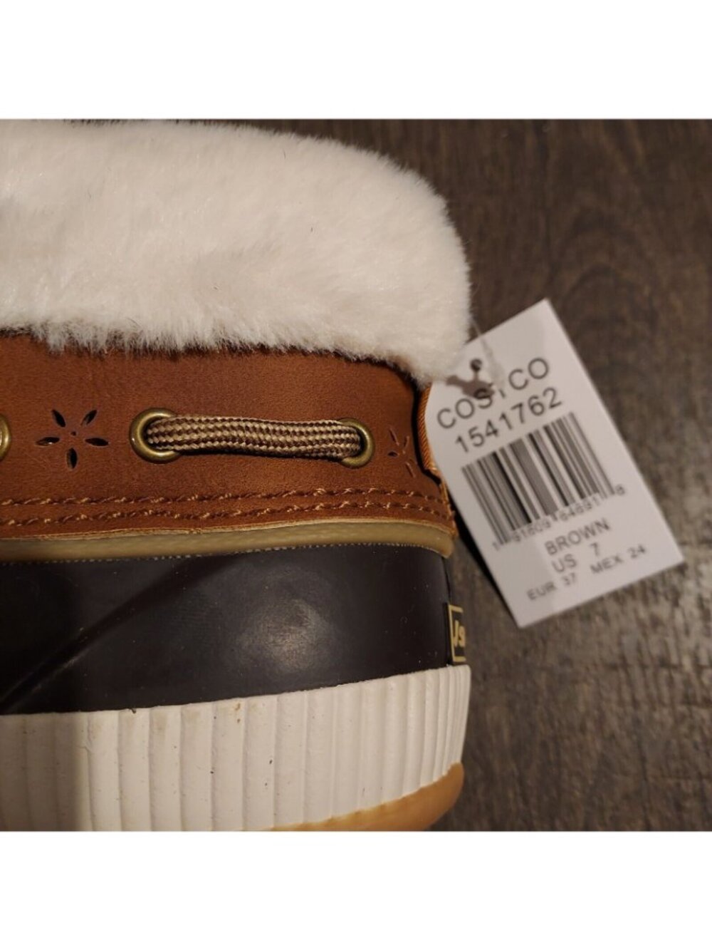 Jsport Mary Women's Size 7 Waterproof Faux Fur Duck Boot, Brown - Picture 4 of 12
